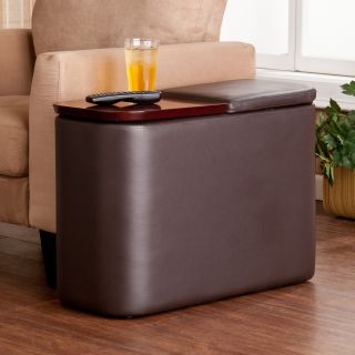 Southern Enterprises Ally Chairside Table   Cafe Brown   End Tables