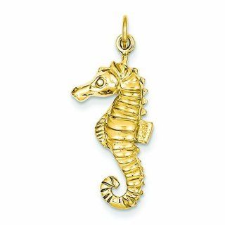 14K Gold Seahorse Charm Pendants Jewelry