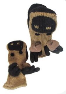 Shangri La Nook Woolen Moose Face Glove Mitten Handmade Nepal Cold Weather Gloves Clothing