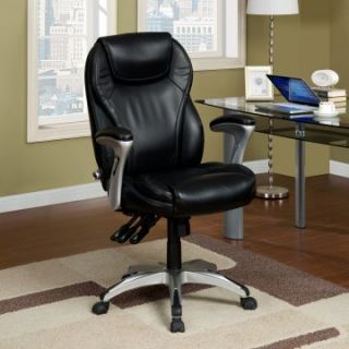 Serta Bonded Leather Ergo Executive Office Chair   Black   Desk Chairs