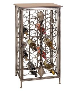 Woodland Imports Verona 39 in. Metal Wine Cage Table   Bronze   Wine Racks