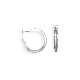 CleverSilvers Tri Shape Tube Post Clip Fashion Hoop Earrings Jewelry