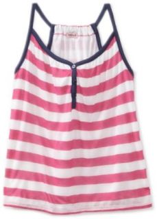 Splendid Girls 7 16 Rugby Stripe Top, Cotton Candy, 10 Clothing