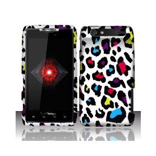 Silver Colorful Leopard Hard Cover Case for Motorola Droid RAZR XT912 XT910 Cell Phones & Accessories