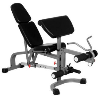 XMark FID Flat/Incline/Decline Weight Bench with Leg Extension and Preacher Curl   Single Station Gyms