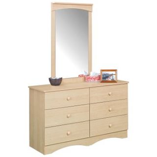 Alegria Natural Maple 6 Drawer Double Dresser with Mirror Set   Kids Dressers and Chests
