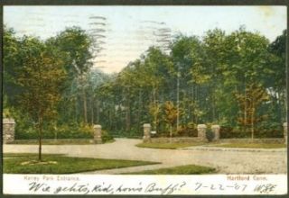 Entrance to Keney Park Hartford CT postcard 1907 Entertainment Collectibles