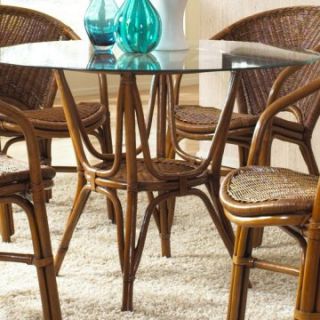 Hospitality Rattan Greece Indoor Rattan & Wicker 42 in. Round Dining Table   Natural   Dining Tables