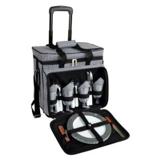 Picnic at Ascot Houndstooth Picnic Wheeled Cooler for Four   Coolers