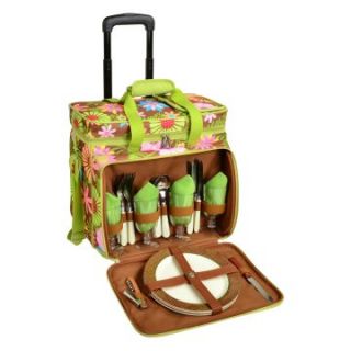 Picnic at Ascot Floral Picnic Wheeled Cooler for Four   Coolers