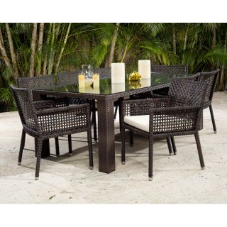 Source Outdoor Matterhorn St. Tropez All Weather Wicker Patio Dining Set   Seats 6   Patio Dining Sets