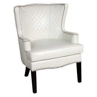 Roma White Quilted Leather Arm Chair   Leather Club Chairs