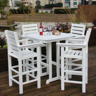 POLYWOOD® Recycled Plastic Captain Collection Bar Height Dining Set   Outdoor Bistro Sets