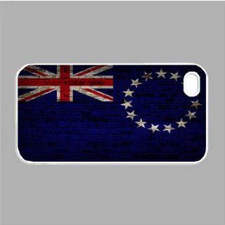 Cook Islands Flag Brick Wall iPhone 5 White Case   Fits iPhone 5 Cell Phones & Accessories