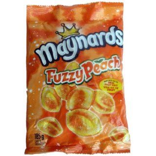 6 Box of Maynards Fuzzy Peach Candy Made with Real Fruit Juice 100g Each Box, Made in Canada  Gummy Candy  Grocery & Gourmet Food