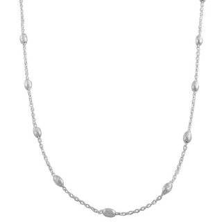 Sterling Silver Diamond cut Beads Station Necklace (20 Inch) Jewelry