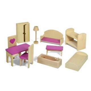 Fortune East Dollhouse Furniture   10 pc. Set   Toy Dollhouse Accessories
