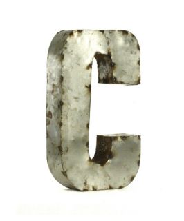 Letter C Metal Wall Art   Small   12W x 18H in.   Wall Sculptures and Panels