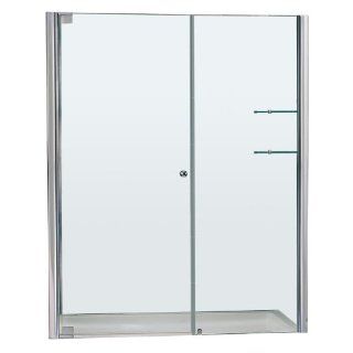 DreamLine Elegance 52 3/4 to 54 3/4 in. Frameless Pivot Shower Door, Brushed Nickel Finish, SHDR 4152728 04    