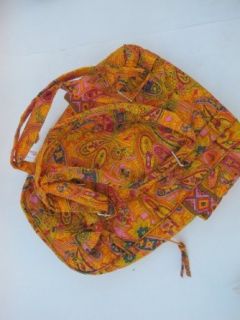 Paisley Print Backpack   Quilted Fabric, Zippered Handbag, Golden Paisley Design Tote Handbags Clothing