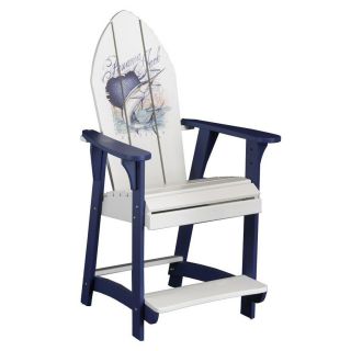 Panama Jack Sailfish Blue Cypress Balcony Chair   Bistro Chairs