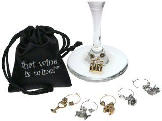 That Wine Is Mine Vineyard Wine Glass Charms, Set of 6 Kitchen & Dining