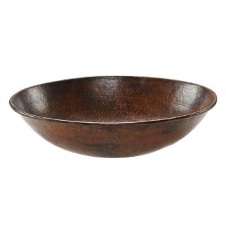 Premier Copper Products VO17WDB Oval Wired Rimmed Vessel Hammered Copper Sink   Bathroom Sinks