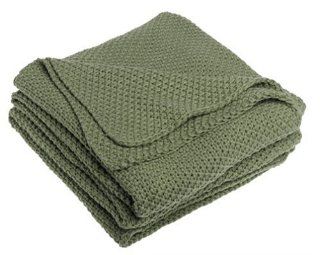 DKNY Pure Knotted Knit Throw Blanket, Green  