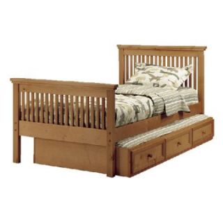 Woodland Pecan Mission Twin Bed   Storage Beds
