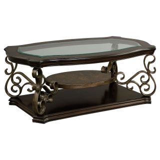 Standard Furniture Seville Rectangle Wood and Glass Top Coffee Table   Coffee Tables