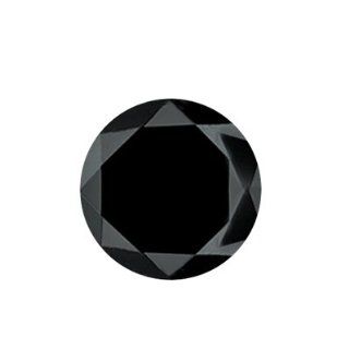 2.45 Cts of 7.87 7.57x6.18 mm AA Round Brilliant ( 1 pc ) Loose Black Diamond {DIAMOND APPRAISAL INCLUDED} Loose Gemstones Jewelry