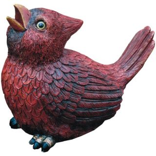 Michael Carr Red Bird Chirper Resin Statue   Garden Statues