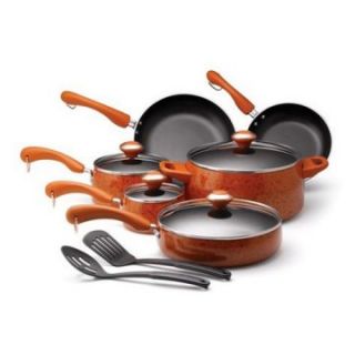 Paula Deen Orange Signature Porcelain Nonstick 12 Piece Cookware Set   Cookware Sets