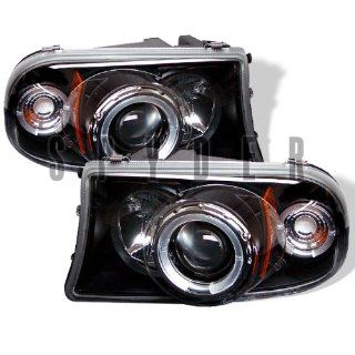 1997 1998 1999 2000 2001 2002 2003 2004 Dodge Dakota / 1998 1999 2000 2001 2002 2003 Durango 1PC Halo LED (Replaceable LEDs) Projector Headlights / Black Automotive