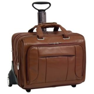 McKlein USA The West Town Fly Through Checkpoint Friendly Leather Detachable Wheeled Laptop Case   Brown   Briefcases & Attaches