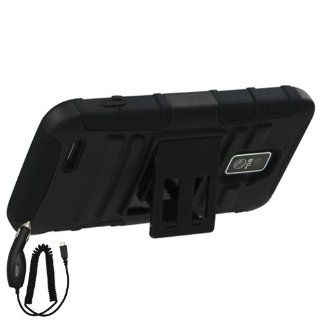 ZTE WARP 4G N9510 BLACK HYBRID H KICKSTAND COVER HARD GEL CASE + FREE CAR CHARGER from [ACCESSORY ARENA] Cell Phones & Accessories