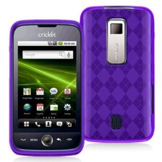DECORO CSHWM860PRCK Premium Crystal Skin Case with Checker Texture for Huawei M860/ASCEND   1 Pack   Retail Packaging   Purple/Checker Cell Phones & Accessories