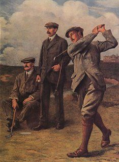 MEN PLAYING GOLF VINTAGE POSTER CANVAS REPRO   Prints