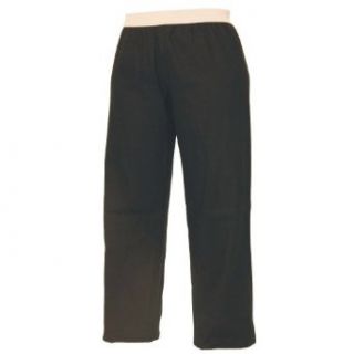 Black solid classic flannel cotton pants for lounging, sleep, sports. Unisex relaxed fit, exposed elastic waist Clothing
