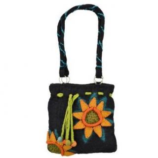 Felt Handbag 100% Wool Purse (Sunflower) Shoulder Handbags Clothing