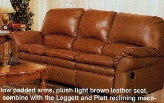 Bayview Motion Group Brown Leather Recliner Motion Sofa Couch  