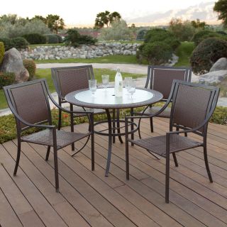Coral Coast Monterey Wicker Cafe Dining Set   Seats 4   Patio Dining Sets