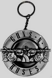 Guns N Roses GNR Bullet & Logo Metal Key Chain Key Ring Licensed 