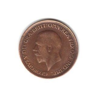 1929 UK Great Britain England Half Penny Coin KM#837 