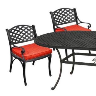 Walker Edison Black Cast Aluminum Patio Dining Chair   Set of 2   Outdoor Dining Chairs