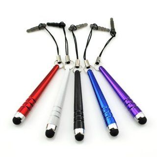 Hot selling New 5 X Smart Pen Screen Touch Pen with an Anti dust plug on one end ,For iPad and iPad2,ipod, iPhone 4 4G 4s, Kindle Fire, Droid Phones, Tablet, Samsung Note, Galaxy, Smartphones.Pretty & Functional Best for home & business use 5 pcs