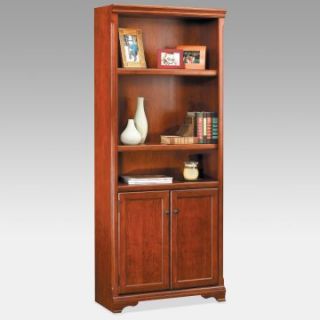 kathy ireland Charlotte Wood Bookcase with Doors   Cherry   Bookcases