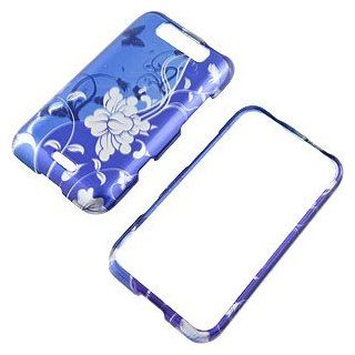 White Flowers Blue Protector Case for LG Connect 4G MS840 & Viper 4G LTE Cell Phones & Accessories