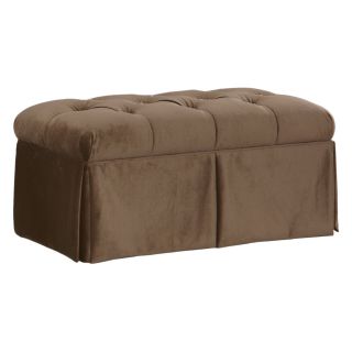 Mystere Moccasin Skirted Storage Bench   Indoor Benches