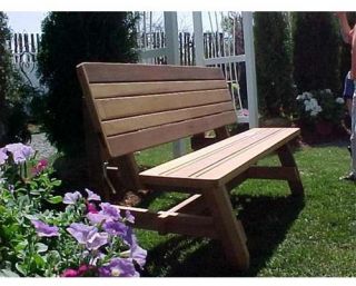 Wood Country Herman 5 ft. Convertible Park Bench   Picnic Tables